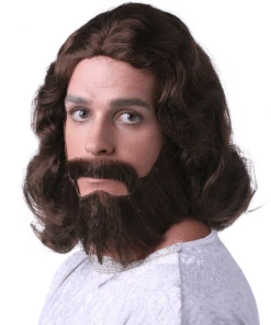 Sepia Biblical Wig & Beard Set