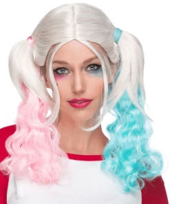 Sepia Harley Quinn Suicide Squad Villain Women's Costume Wigs