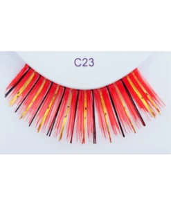 Sepia Red With Gold & Black Eyelash C23