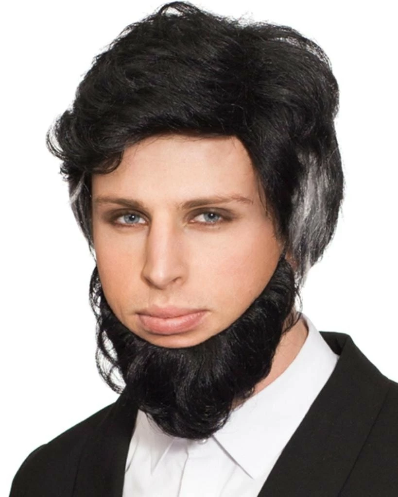 Abe Lincoln Enigma Men's Black Wig 3 Abe Lincoln Enigma Men's Black Wig