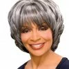 SYNTHETIC WIGS Margaret Foxy Silver Synthetic Full Wig