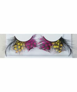 Lacey Costume Eyelash Feather Yellow/Black/Pink Costume Accessories