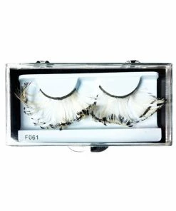 Lacey Costume Costume Accessories Copy Of Eyelash Feather White/Black