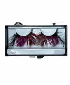 Lacey Costume Eyelash Feather Dot Orange/Pink