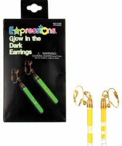 Morris Earrings Glow In Dark Green Costume Accessories