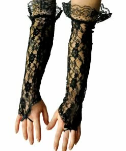 Morris Gloves Black Lace Fingerless