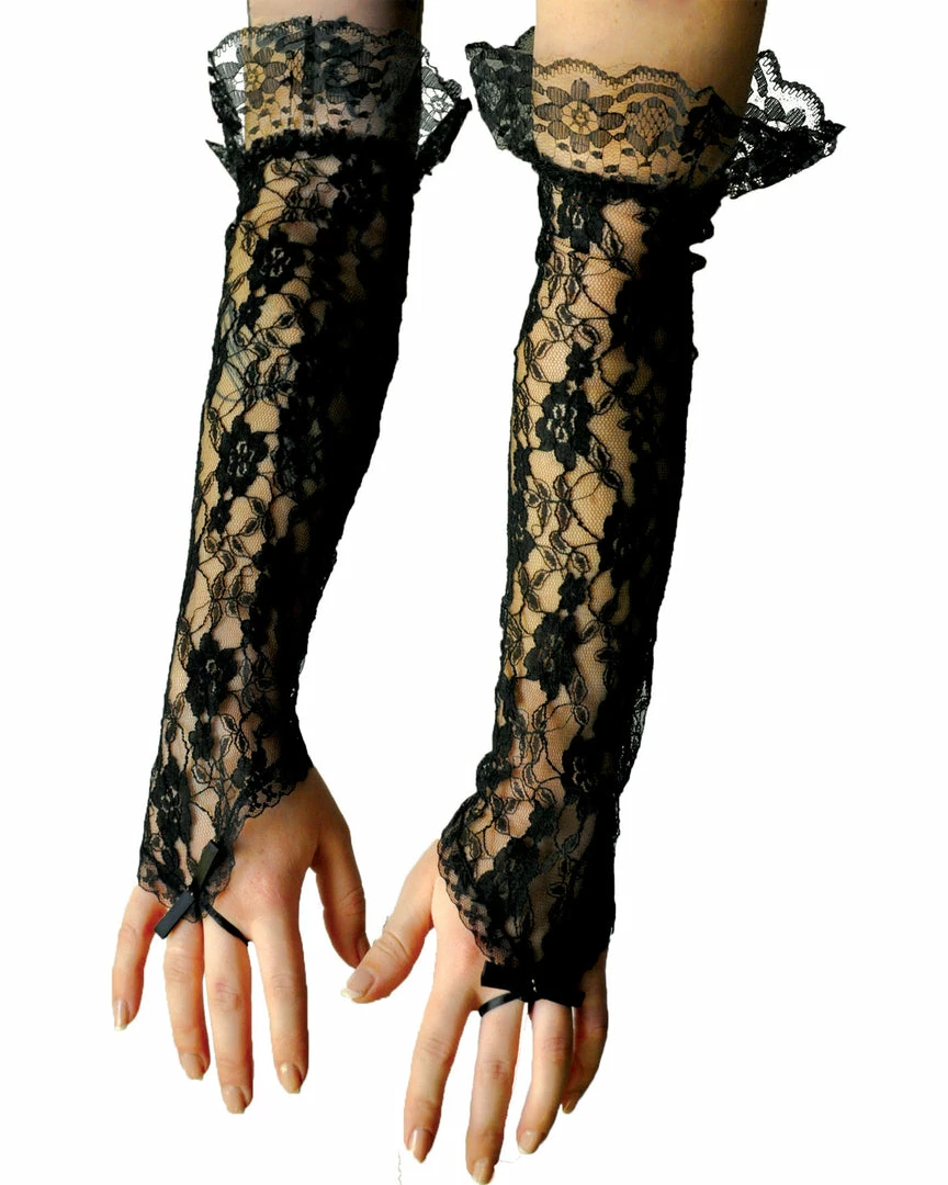 Morris Gloves Black Lace Fingerless 3 Morris Gloves Black Lace Fingerless