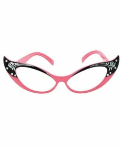 Morris Costume Accessories Glasses Vintage Cat Eyes Pink