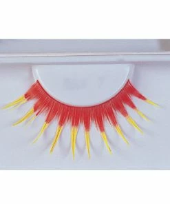Lacey Costume Eyelashes Red With Yellow