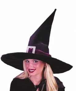 Morris Costume Accessories Witch Hat Pleated Velour