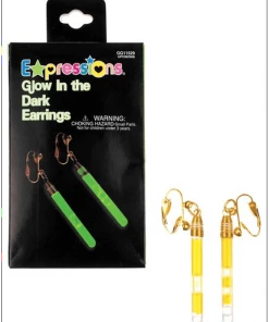 Morris Earrings Glow In Dark Green Costume Accessories