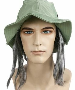 Lacey Costume Tramp Hat With Hair