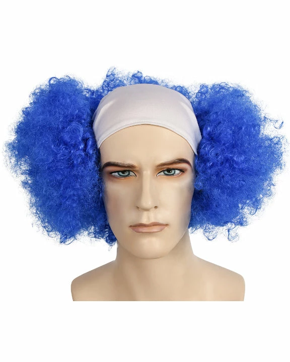 Lacey Costume Bald Curly Clown Deluxe - White Cloth Front 3 Lacey Costume Bald Curly Clown Deluxe - White Cloth Front