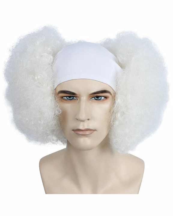 Lacey Costume Bald Curly Clown Deluxe - White Cloth Front 9 Lacey Costume Bald Curly Clown Deluxe - White Cloth Front