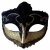 Morris Costume Accessories Mardi Gras Eye Mask Black Gold