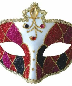 Morris Mardi Gras Eye Mask Red Black