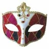 Morris Mardi Gras Eye Mask Red Black