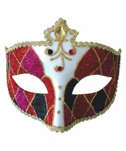 Morris Mardi Gras Eye Mask Red Black