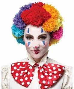Lacey Costume Pom Clown Wig Rainbow Women's Costume Wigs