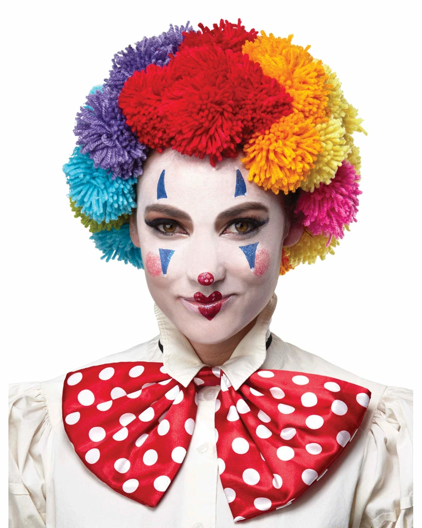 Lacey Costume Pom Clown Wig Rainbow Women's Costume Wigs 3 Lacey Costume Pom Clown Wig Rainbow Women's Costume Wigs