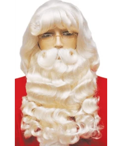 Lacey Costume Santa Set Supreme With Handmade Mustache 007ex Extra Large Women's Costume Wigs