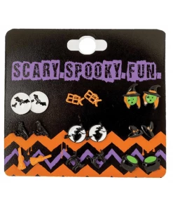 Morris Earrings With Spooky Characters Costume Accessories